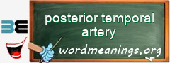WordMeaning blackboard for posterior temporal artery